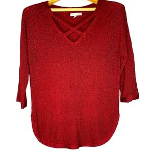 Westport 1962 Knit Shimmery Burgundy Pullover Sweater, in Women's Size L